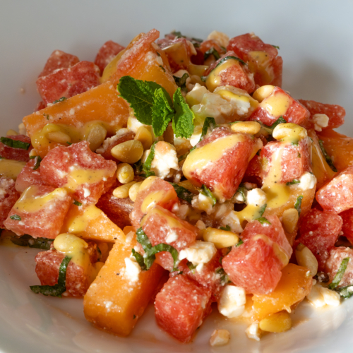 Bunter Melonensalat mit Feta